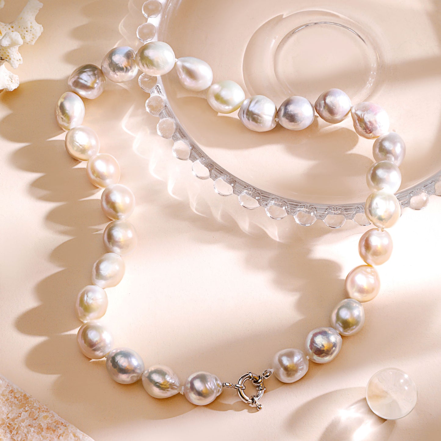 [Pre-Order] Baroque Pearl Necklace with Silver Clasp 11-13MM