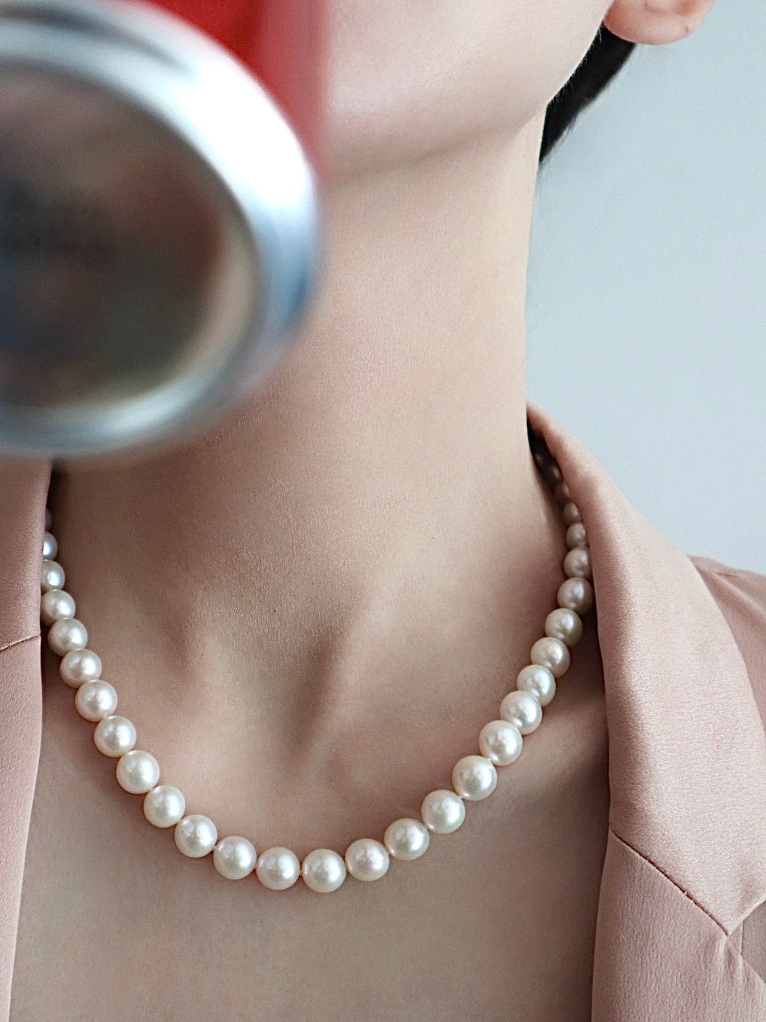 [Pre-Order] Aurora Freshwater Pearl Necklace with Silver Clasp 8-9 MM