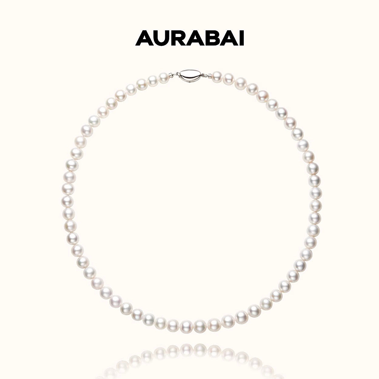 [Pre-Order] Aurora Freshwater Pearl Necklace with Silver Clasp 7-8MM