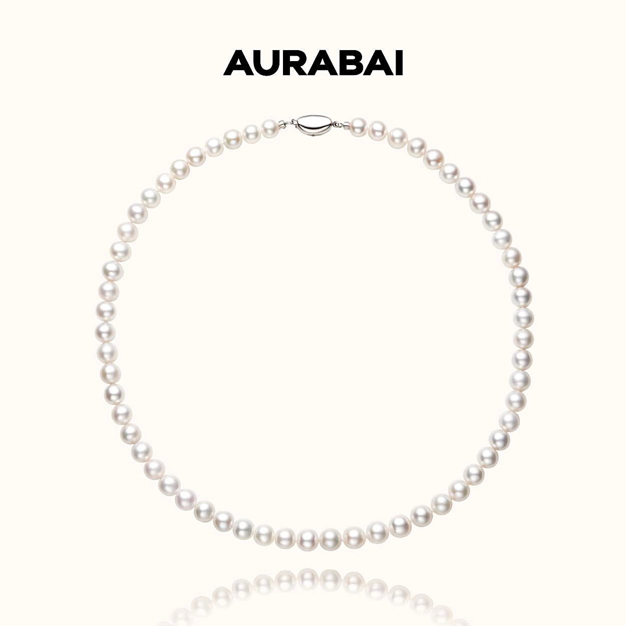 [Pre-Order] Aurora Freshwater Pearl Necklace with Silver Clasp 10MM