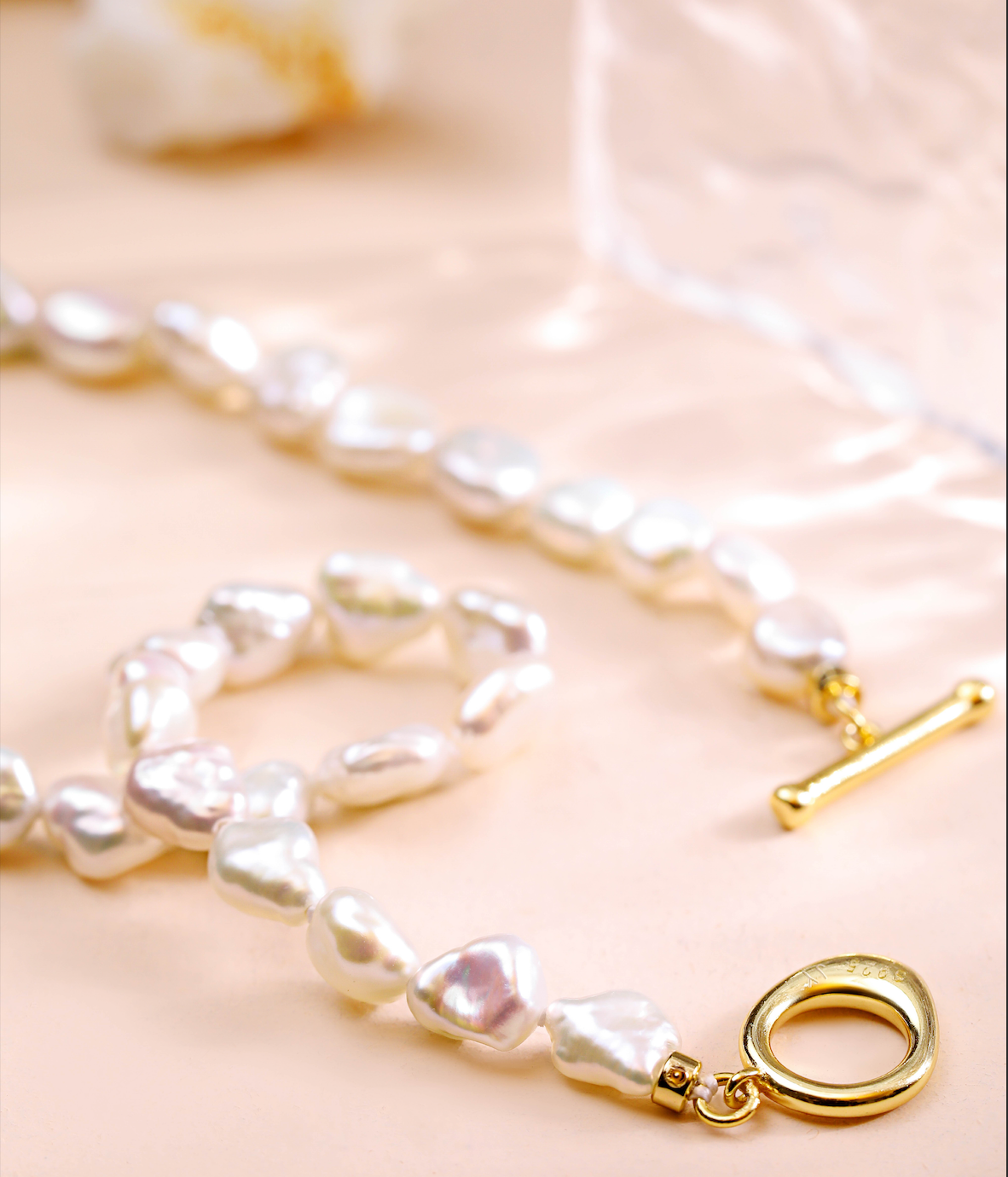 [Pre-Order] Keshi Freshwater Pearl Necklace with Silver Clasp 4-5MM