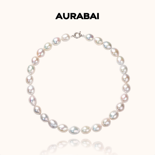 [Pre-Order] Baroque Pearl Necklace with Silver Clasp 11-13MM